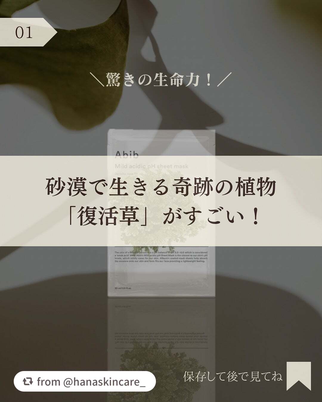 弱酸性PHシートマスク 復活草フィット/Abib /シートマスク・パックを使ったクチコミ(2枚目)