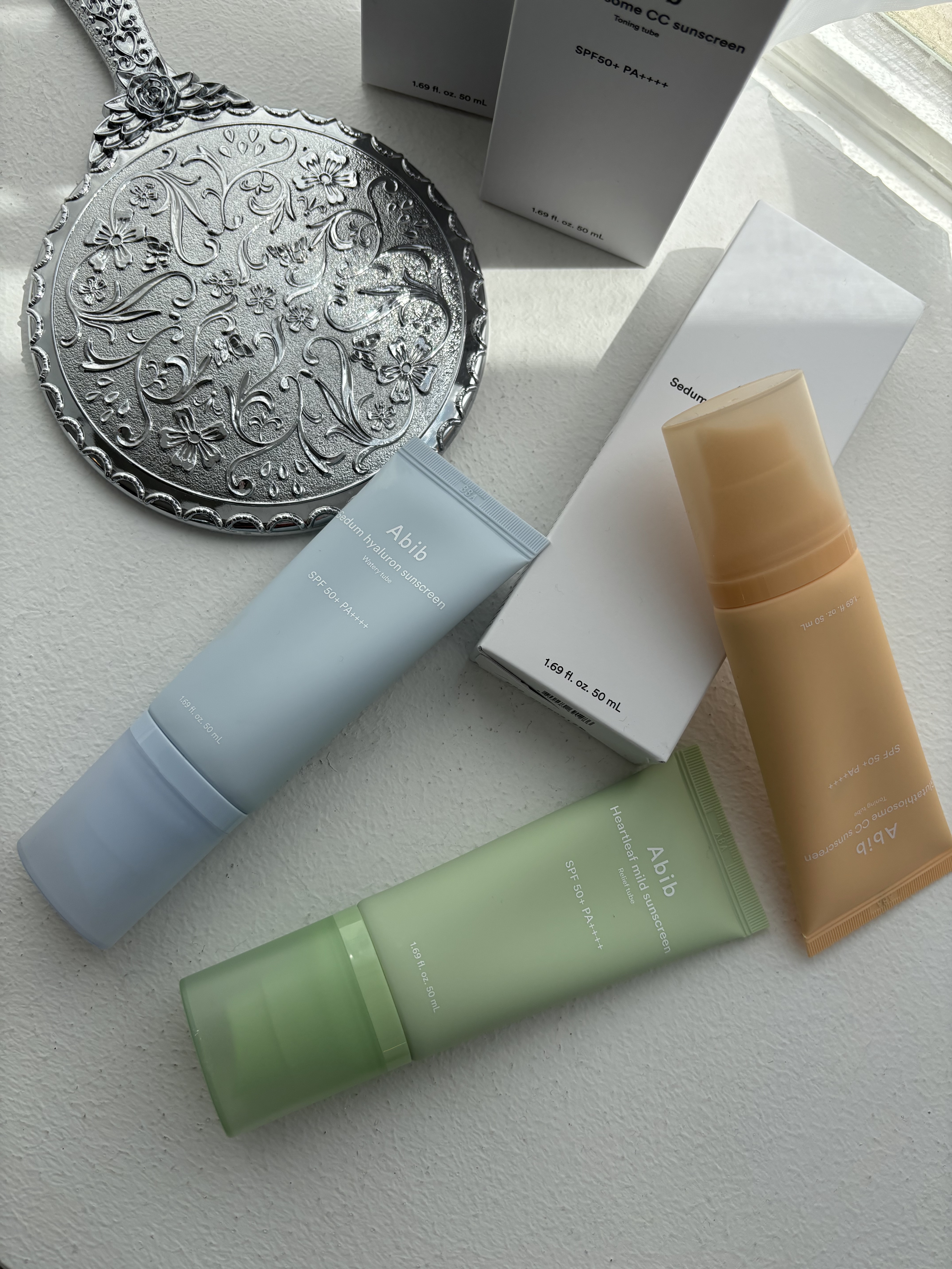 Abib  グルタチオンソームCCサンクリームトーニングチューブのクチコミ「アビブ
新作サンクリーム3種

❣️Heartleaf mild sunscreen
❣️Se.....」（1枚目）