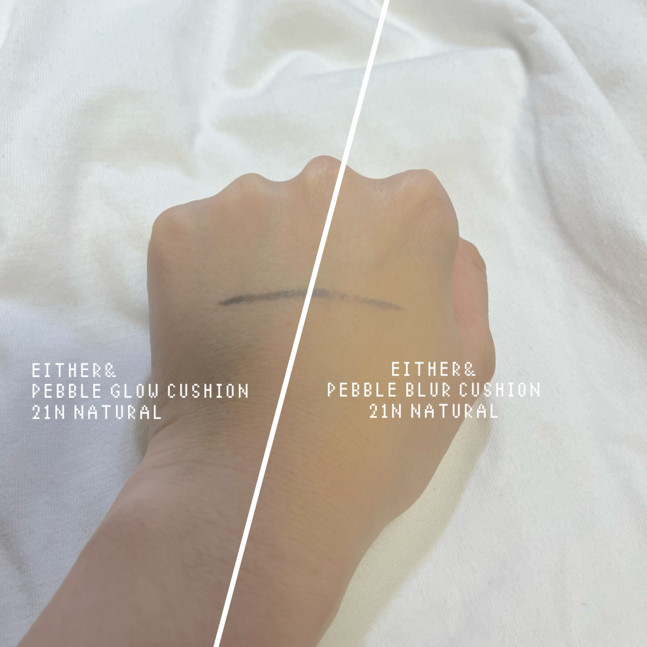 Pebble Blur Cushion 21N ナチュラル/EITHER＆/クッションファンデーションを使ったクチコミ（2枚目）