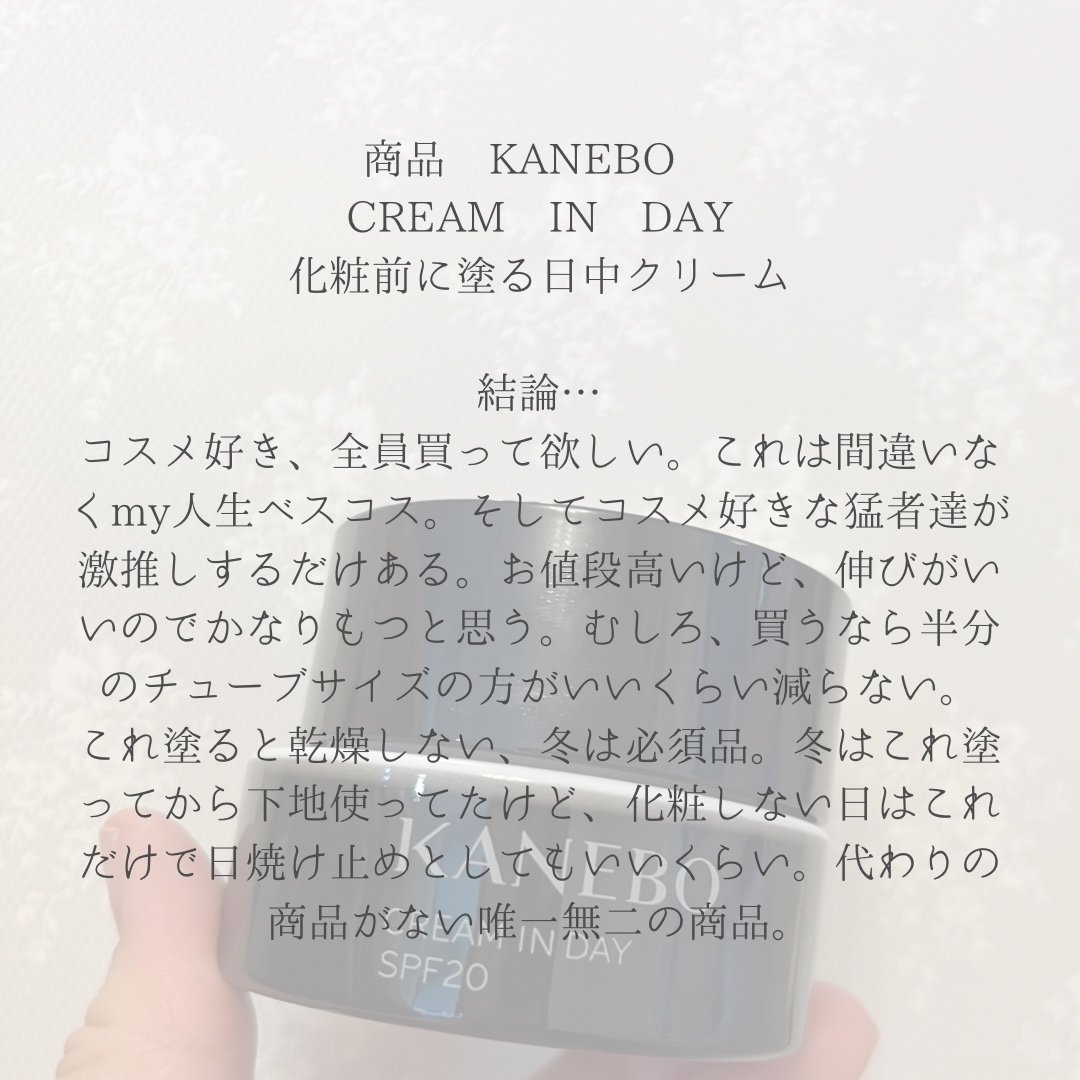 クリーム　イン　デイ/KANEBO/フェイスクリームを使ったクチコミ（2枚目）
