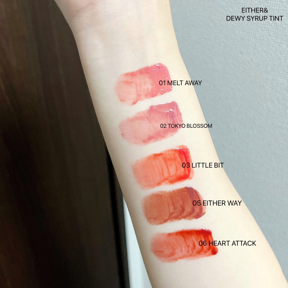 Dewy Syrup Tint 02 TOKYO BLOSSOM/EITHER＆/口紅を使ったクチコミ（2枚目）