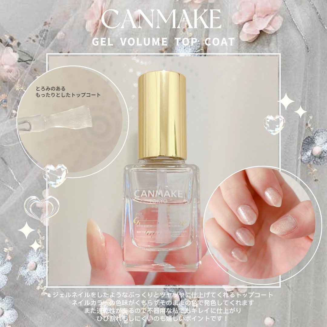 ジェルボリュームトップコート/キャンメイク/ネイルトップコートを使ったクチコミ（1枚目）