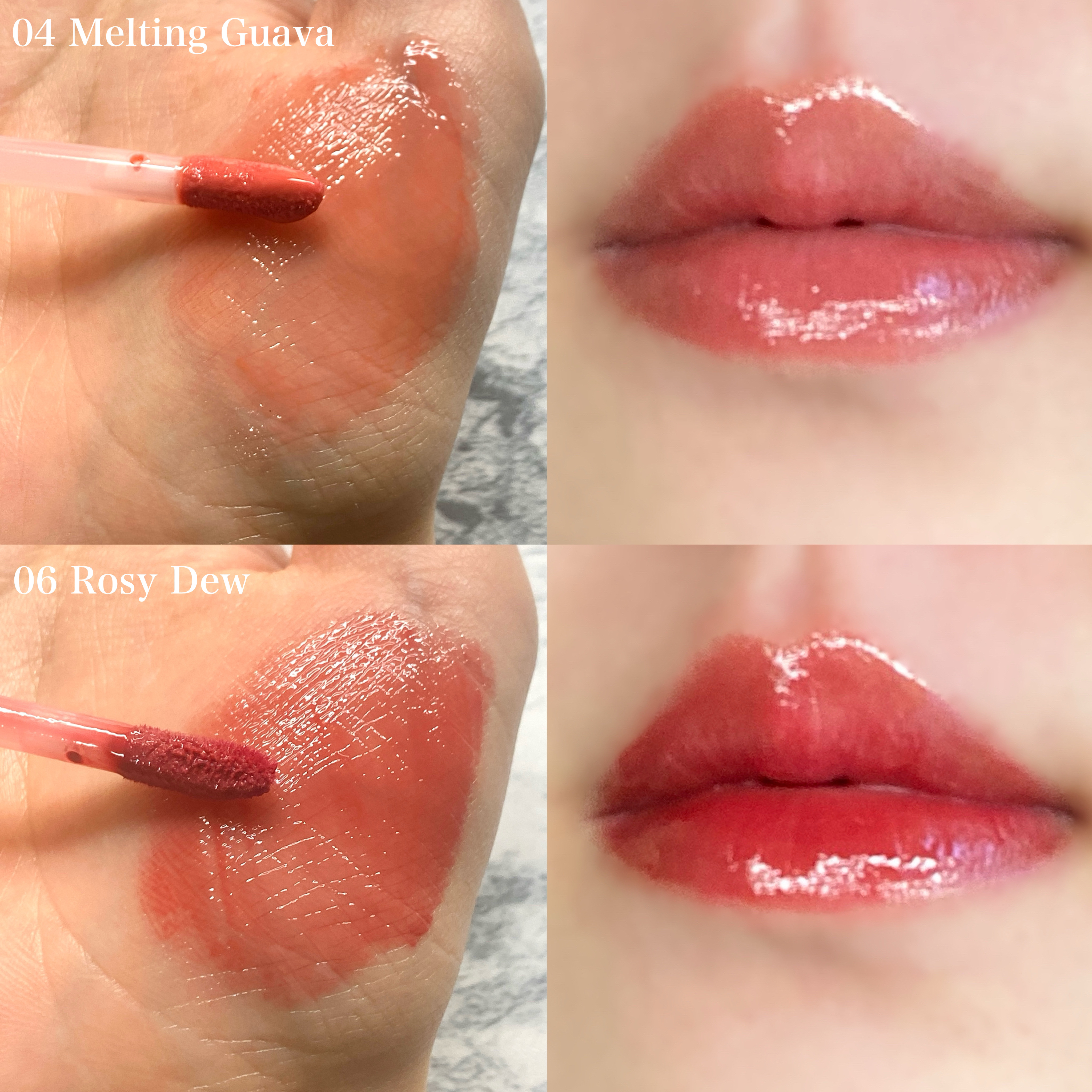ジューシーデューイグロウティント 04 メルティンググアバ/dasique/リップティントを使ったクチコミ（3枚目）