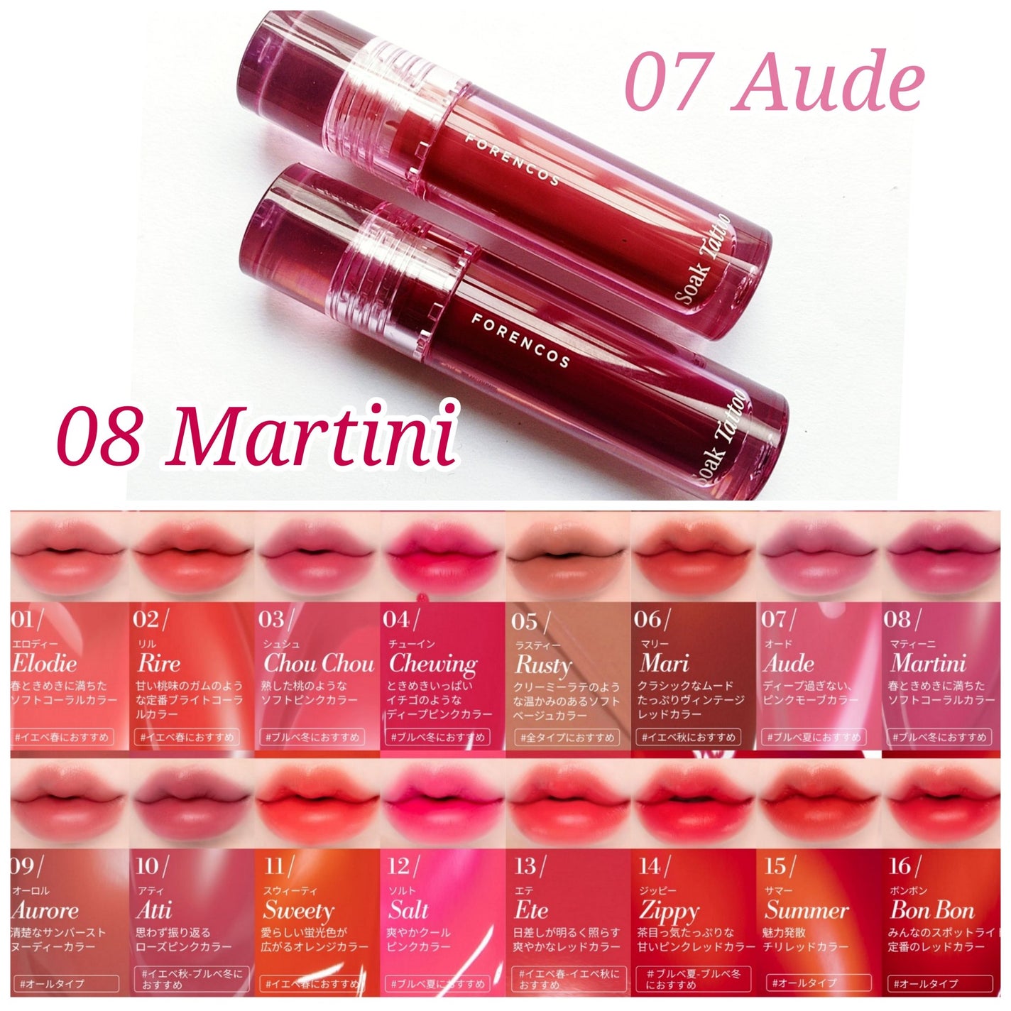 Soak Tattoo Tint/フォレンコス/リップグロスを使ったクチコミ(3枚目)