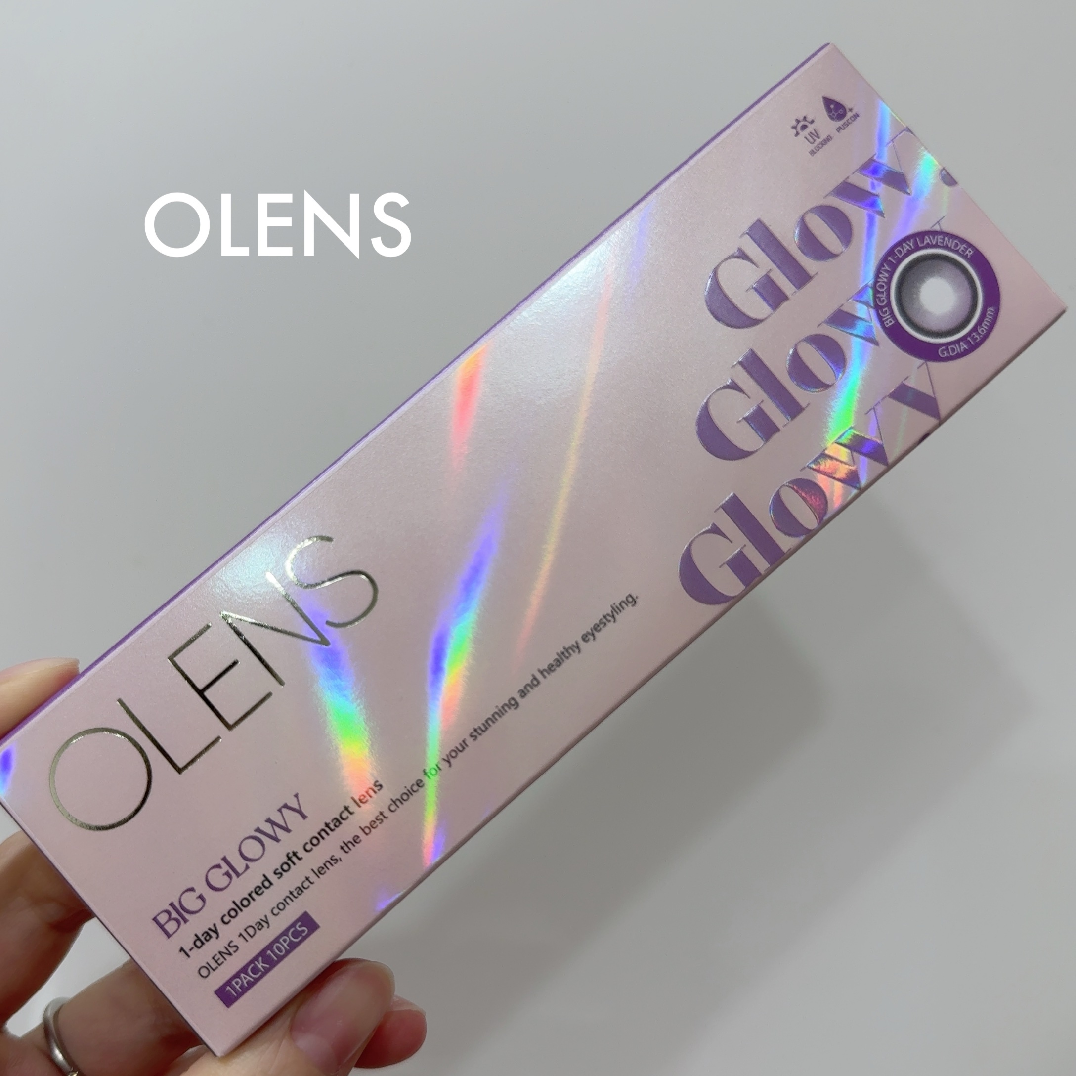 OLENS
Big Glowy 1day
カラー:ラベンダー


久々に太フチのカラコン🤍
ラベンダーカラーがグラデーションになってて
光がしっかり入ってるように見えるから
簡単にちゅるんとした目元に👀

ラベンダーって普段カラコンで選