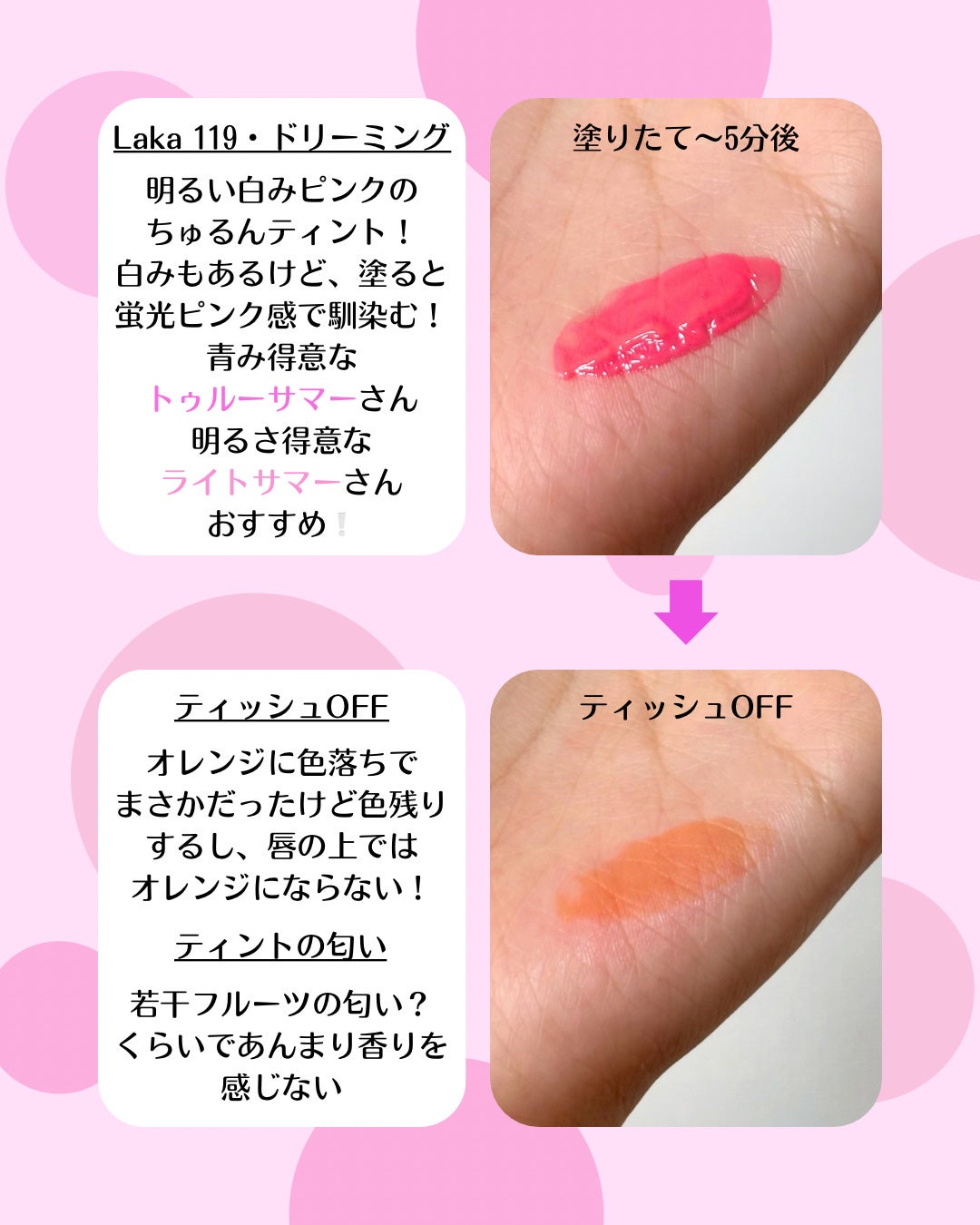 フルーティーグラムティント/Laka/リップティントを使ったクチコミ(3枚目)