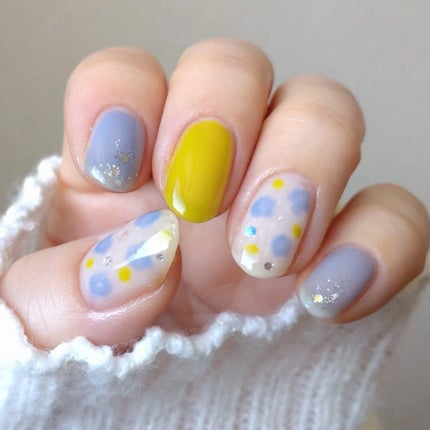 ミルクティ on LIPS 「✴✴#ネモフィラネイル💙✨✴コナツネイルの本当に可愛いネモフィ..」(9枚目)