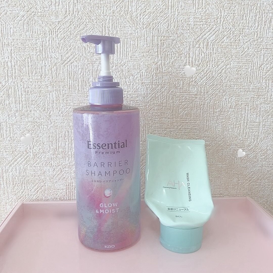 エッセンシャル プレミアム うるおいバリアシャンプー/コンディショナー グロウ＆モイスト/エッセンシャル/市販シャンプーを使ったクチコミ（1枚目）