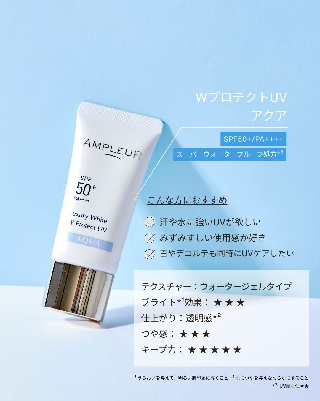 ラグジュアリーホワイト WプロテクトUVプラス/アンプルール/日焼け止めミルクを使ったクチコミ(4枚目)