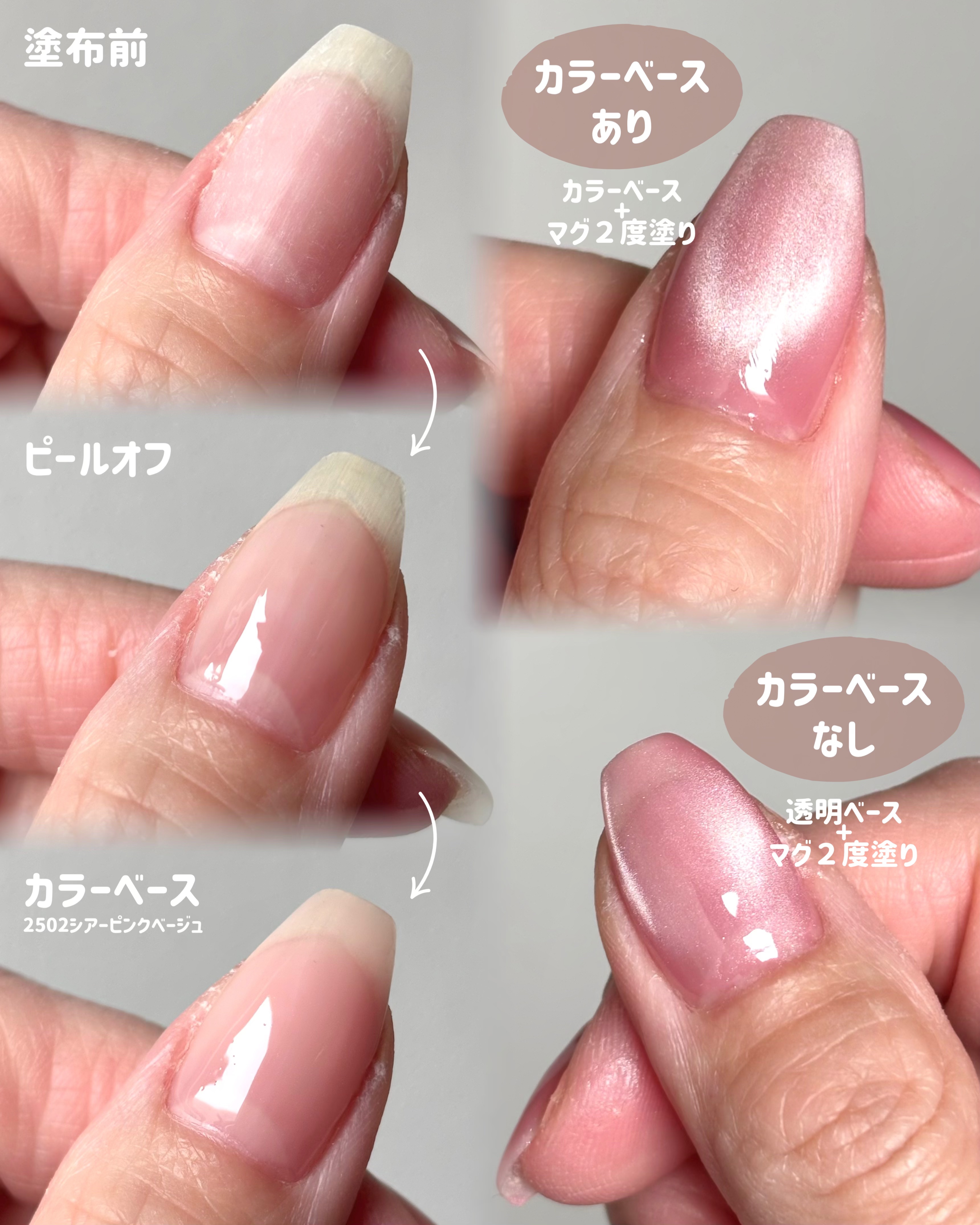 パルP カラーベースジェル/parkikoi/ジェルネイルを使ったクチコミ（3枚目）