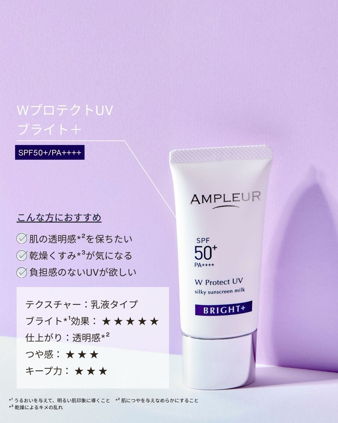 ラグジュアリーホワイト WプロテクトUVプラス/アンプルール/日焼け止めミルクを使ったクチコミ(1枚目)