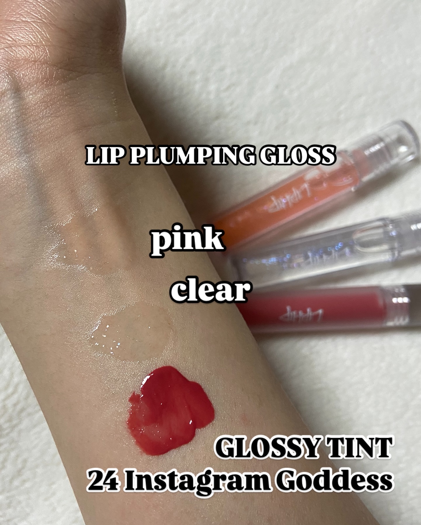 リップヒップグロッシーリップティント #24 インスタグラムゴットネス/LIPHIP(リップヒップ)/口紅を使ったクチコミ（3枚目）