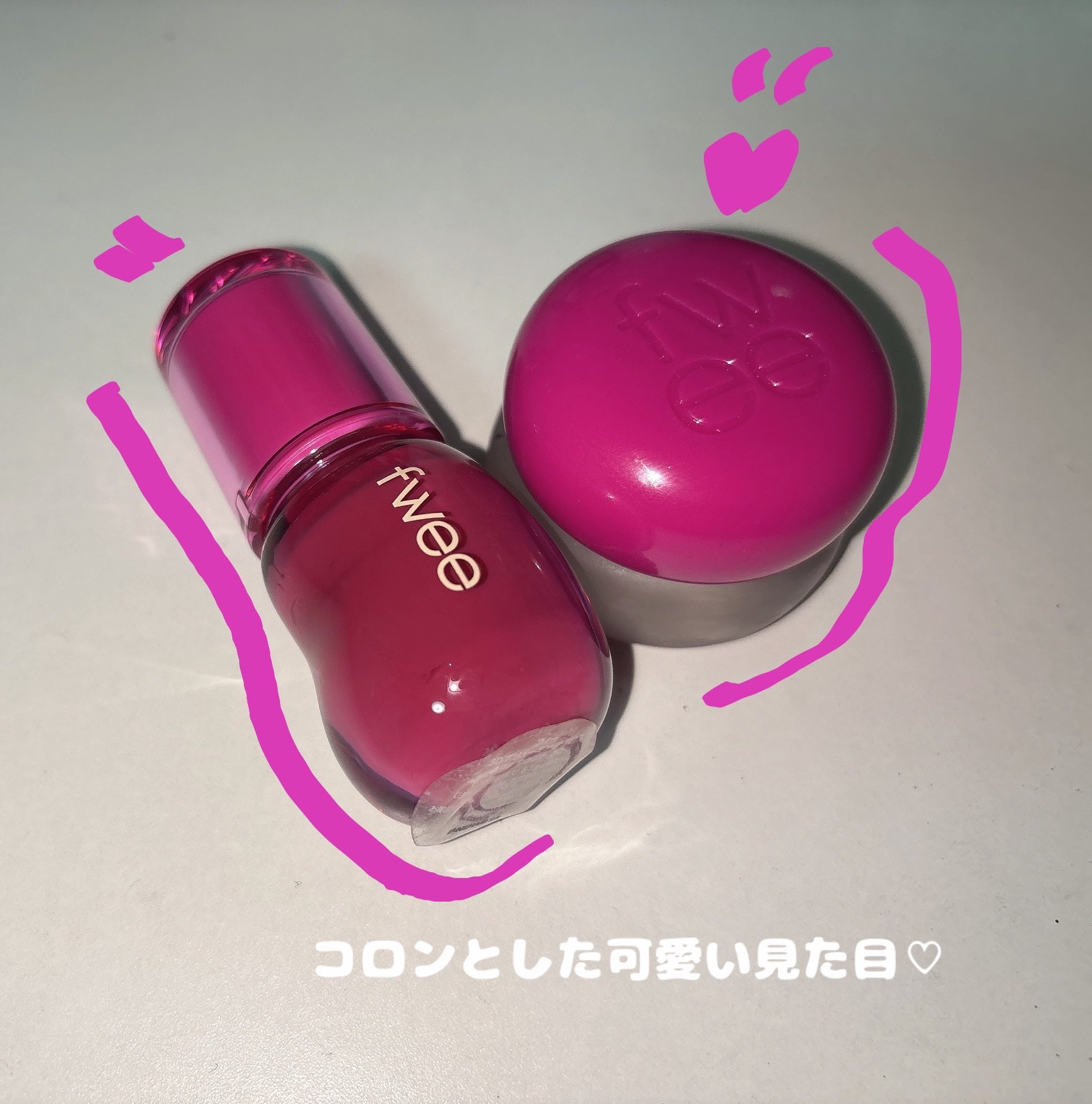 リップアンドチーク ブラーリープリンポット MV02 ハート/fwee/口紅を使ったクチコミ（3枚目）
