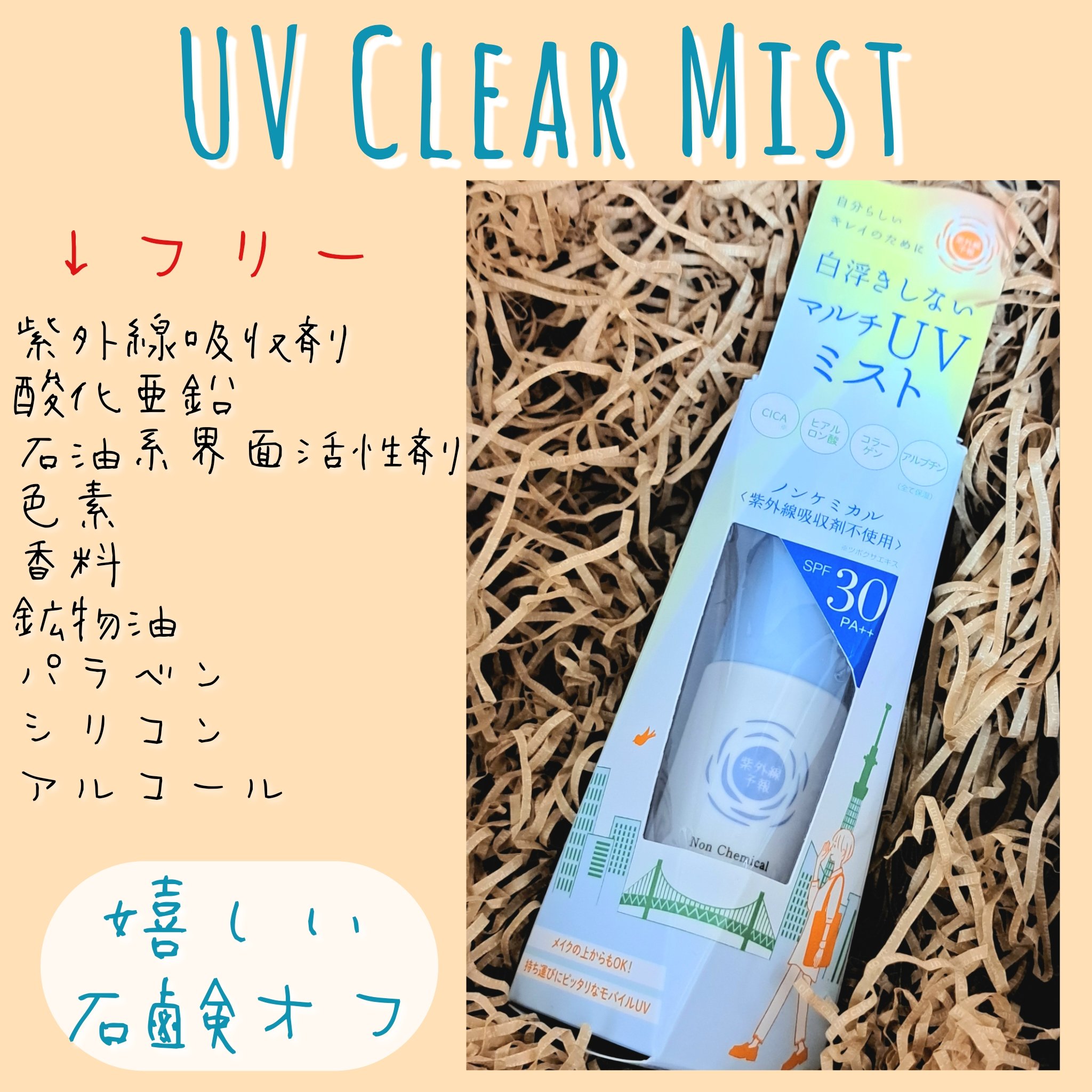 紫外線予報 ノンケミカル UVクリアミストM/紫外線予報/日焼け止めミスト・スプレーを使ったクチコミ（1枚目）