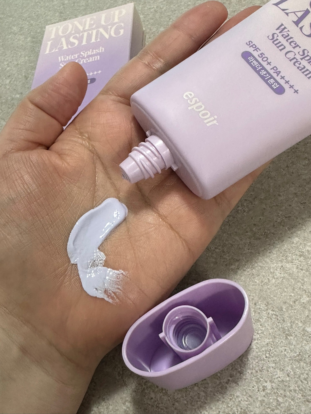 ウォータースプラッシュサンクリーム トーンアップラスティング/espoir/日焼け止めクリームを使ったクチコミ（2枚目）