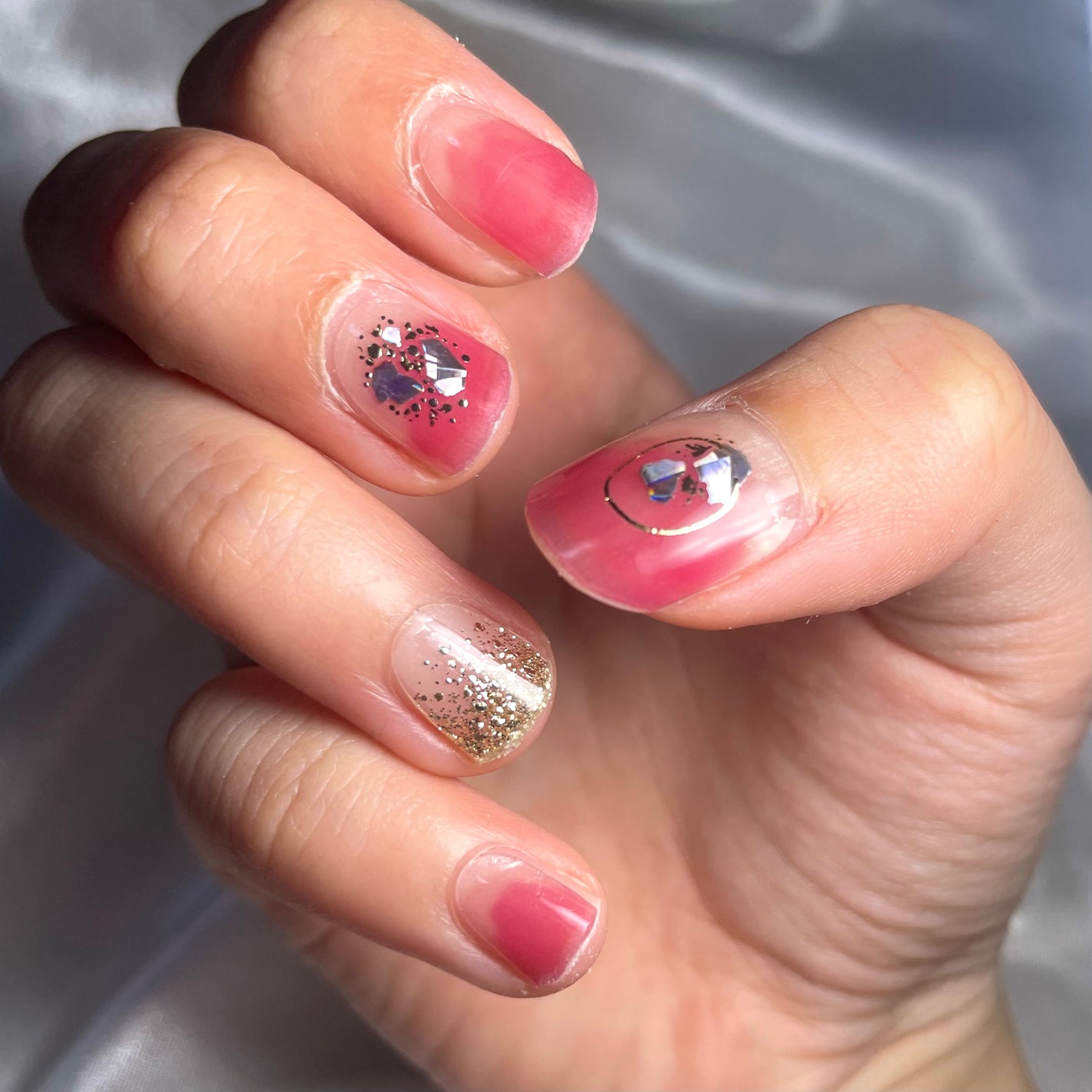 セミキュアジェルネイル(ハンド)/ohora/ネイルシールを使ったクチコミ(5枚目)