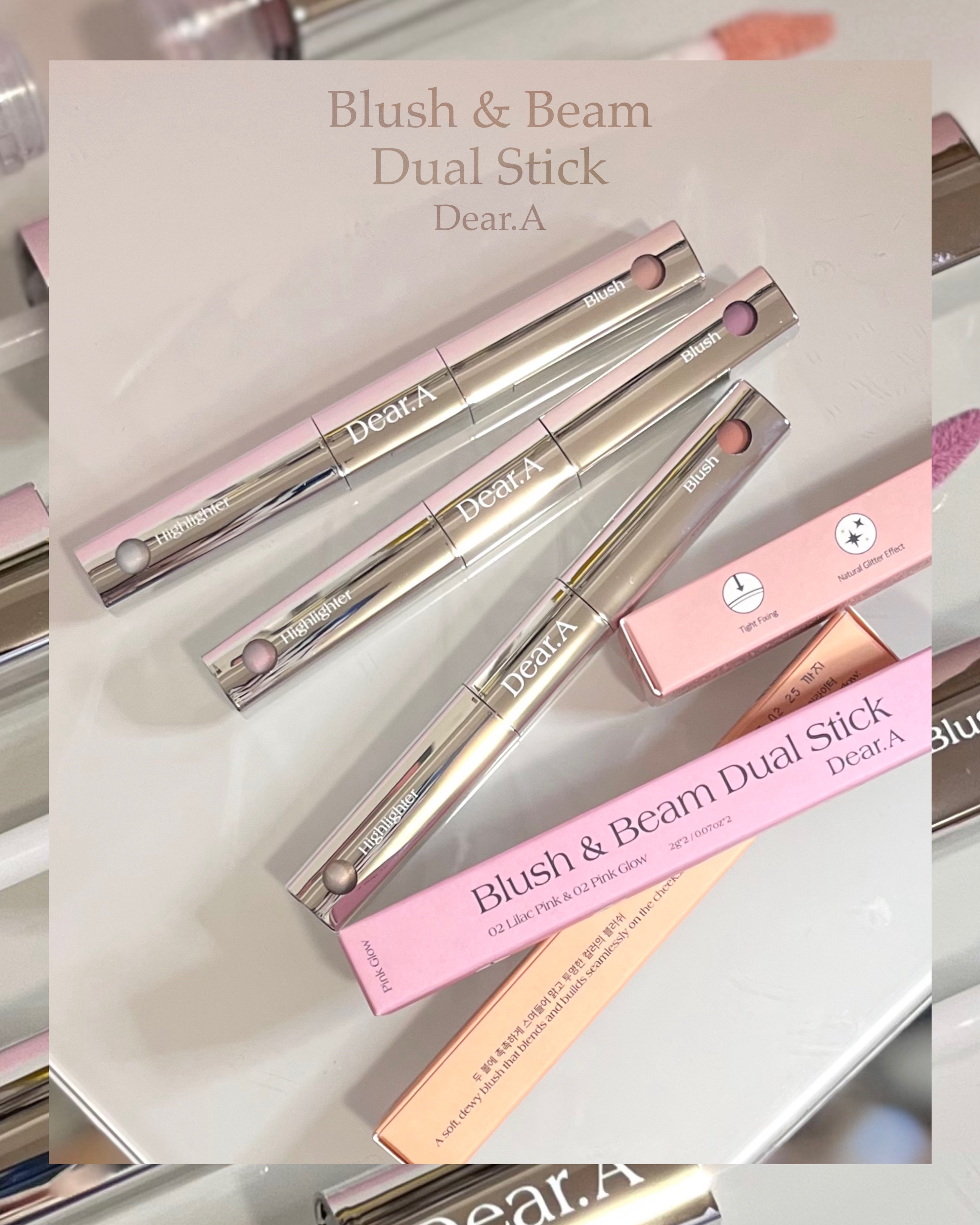 ブラッシュ＆ビームデュアルスティック/Dear.A/リキッドチークを使ったクチコミ（2枚目）