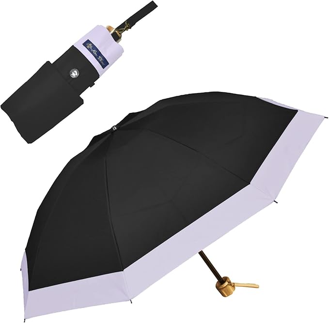 3段折り コンビ ブラック×ラベンダー