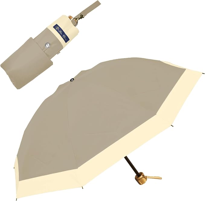 3段折り コンビ ココア×ベージュ