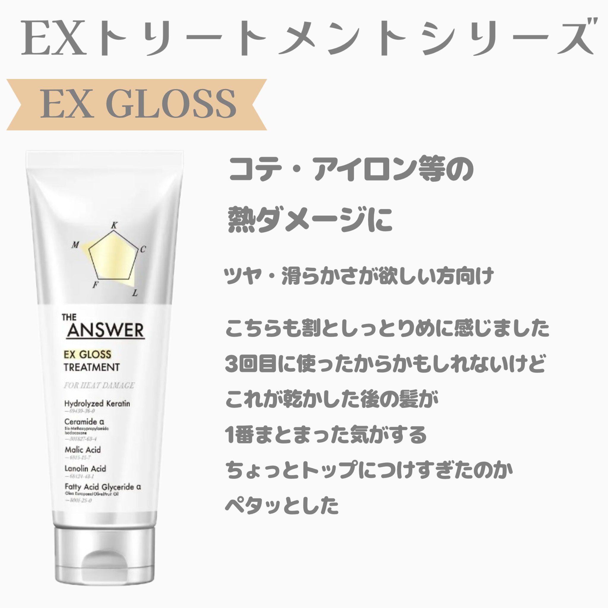 THE ANSWER EXグロストリートメント FOR HEAD DAMAGE お試し1回分 8g/THE ANSWER/洗い流すヘアトリートメントを使ったクチコミ（3枚目）