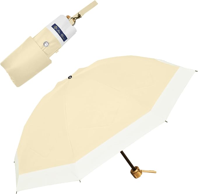 3段折り コンビ ベージュ×アイボリー