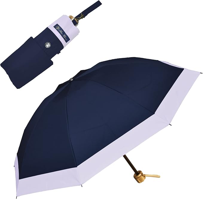 3段折り コンビ ネイビー×ラベンダー