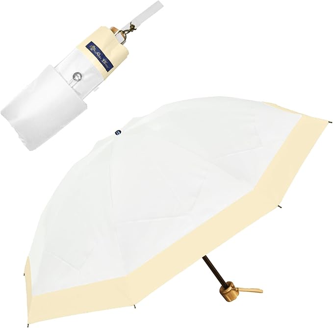 3段折り コンビ アイボリー×ベージュ