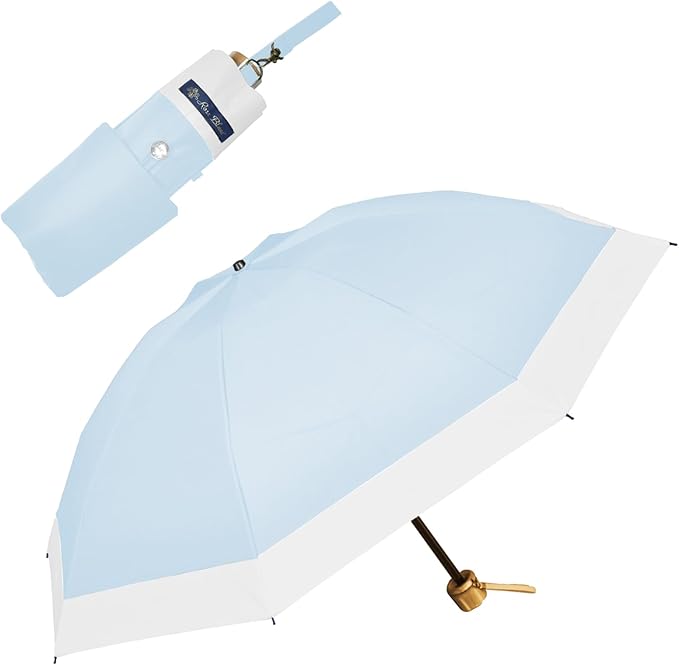 3段折り コンビ シエルブルー×アイボリー