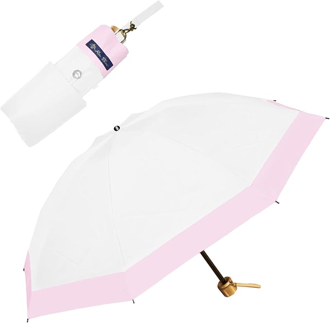 3段折り コンビ アイボリー×パウダーピンク