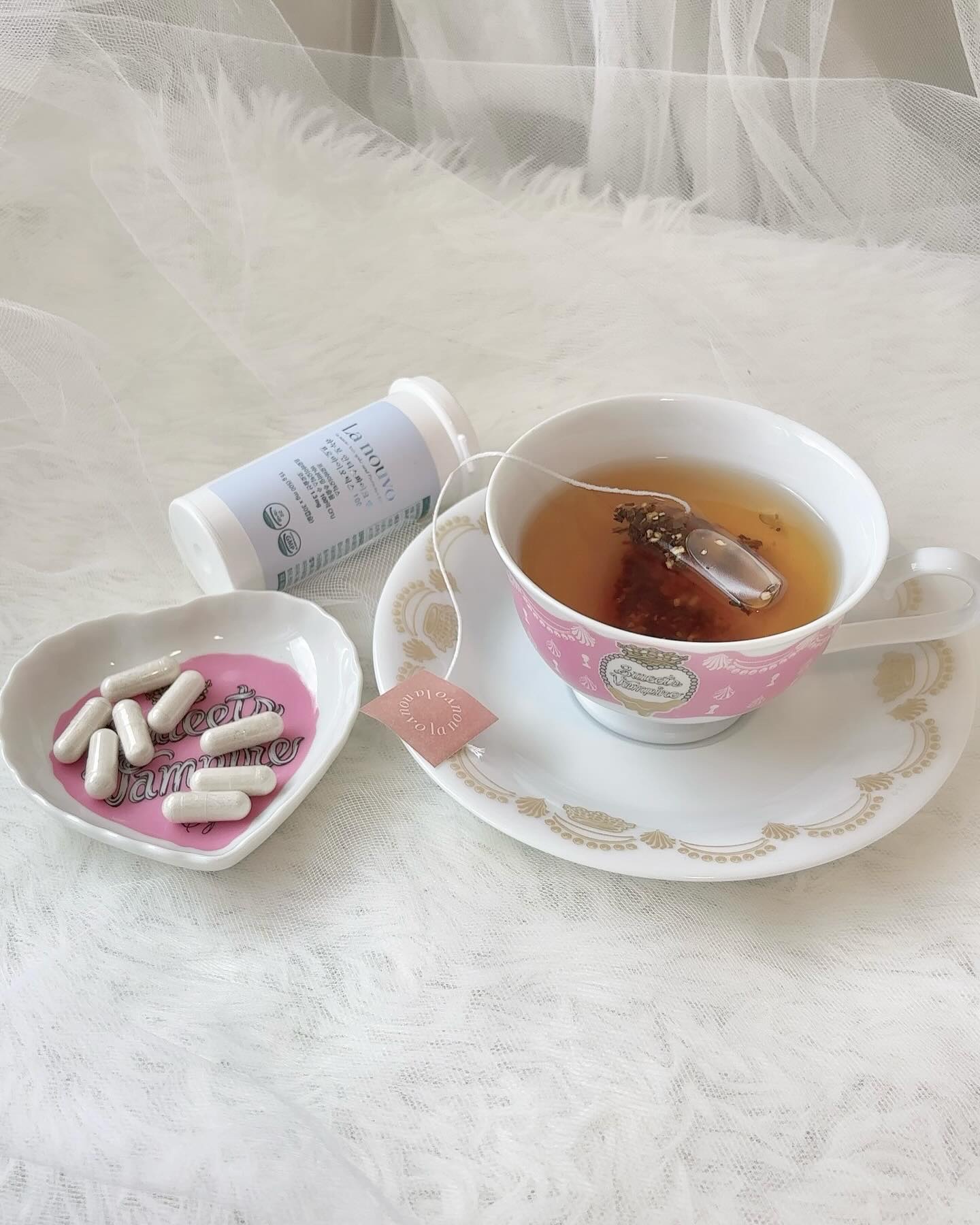 ラヌボ 韓国 美容プロテイン シェイク 黒ごま味/La nouvo/その他プロテインを使ったクチコミ（2枚目）