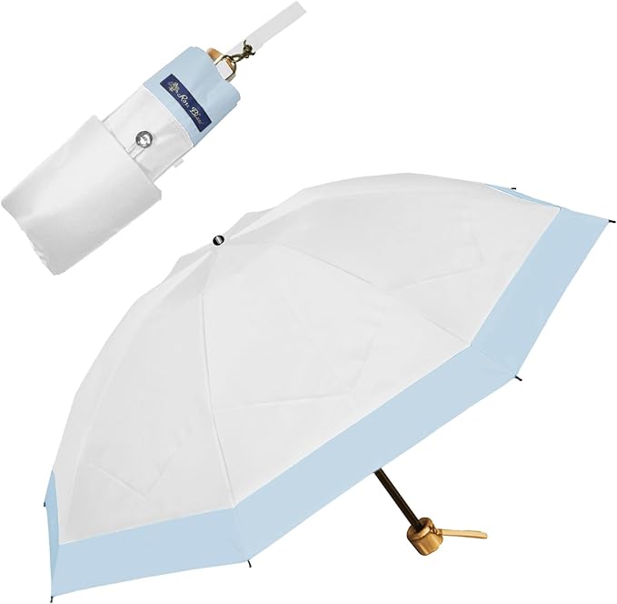 3段折り コンビ アイボリー×シエルブルー