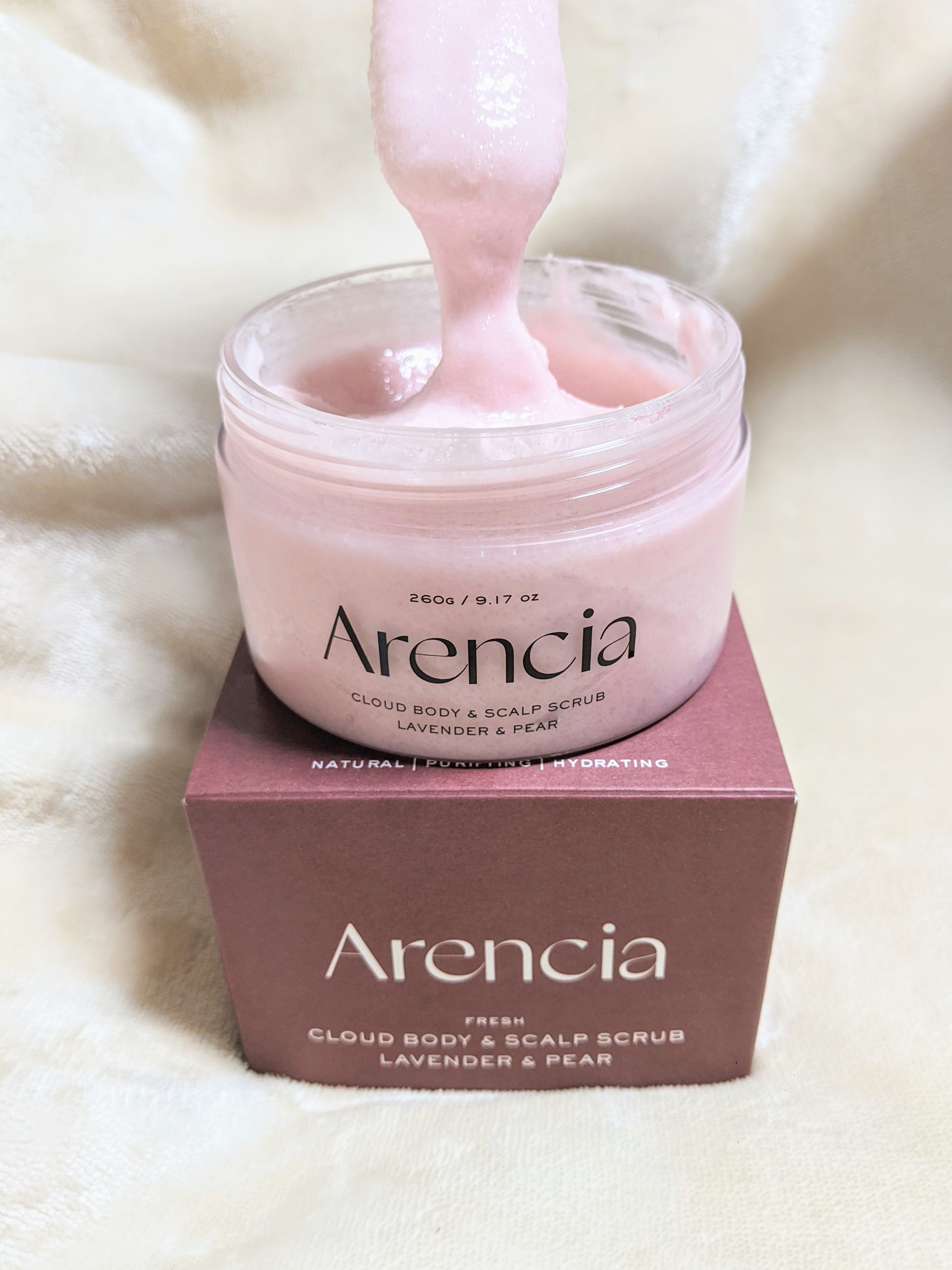 フレッシュクラウドスクラブ ラベンダー&ペア/アレンシア/ボディスクラブを使ったクチコミ（3枚目）