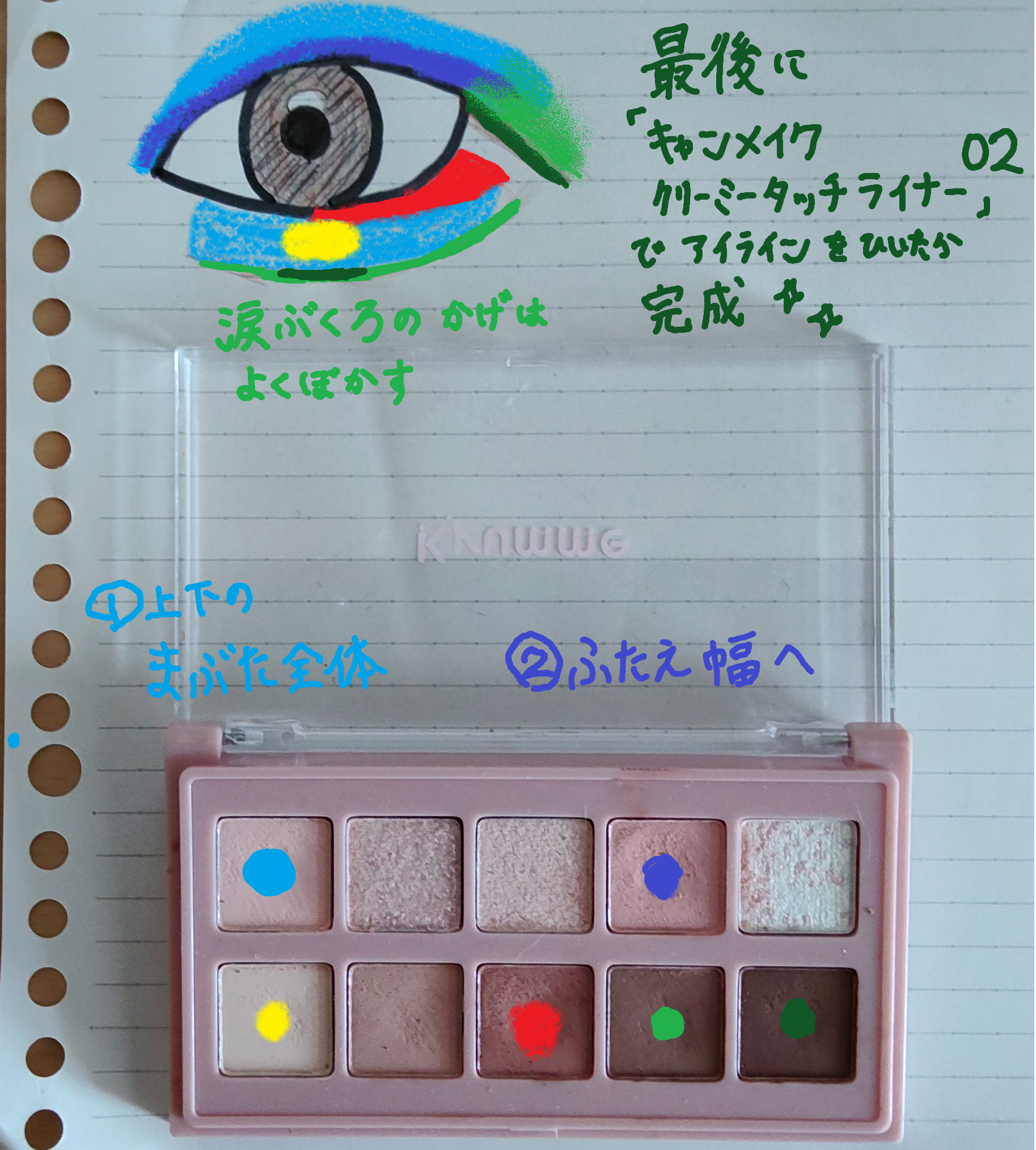 KM デイリートーンアイシャドウパレット/Kyumme/アイシャドウパレットを使ったクチコミ（1枚目）