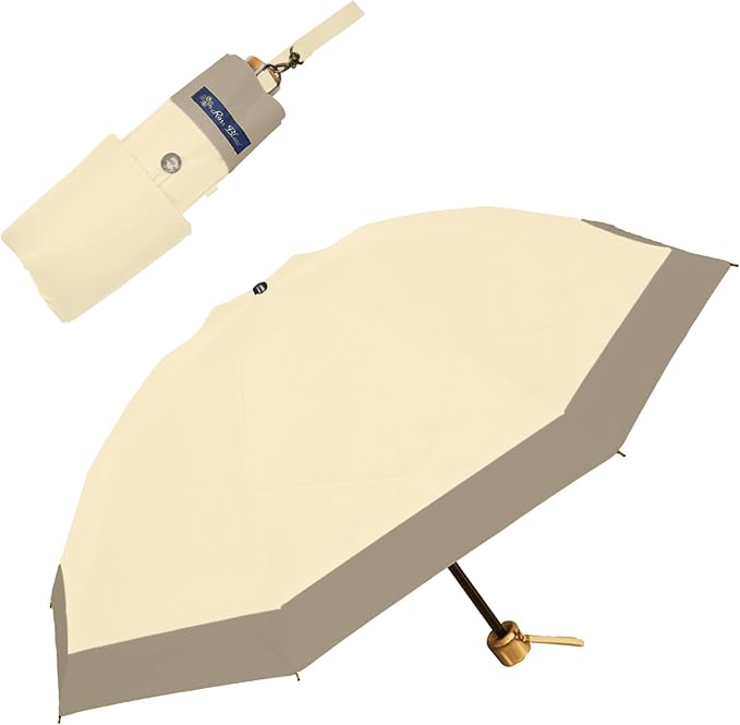 3段折り コンビ ベージュ×ココア