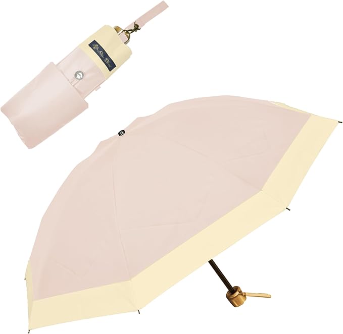 3段折り コンビ ピンク×ベージュ