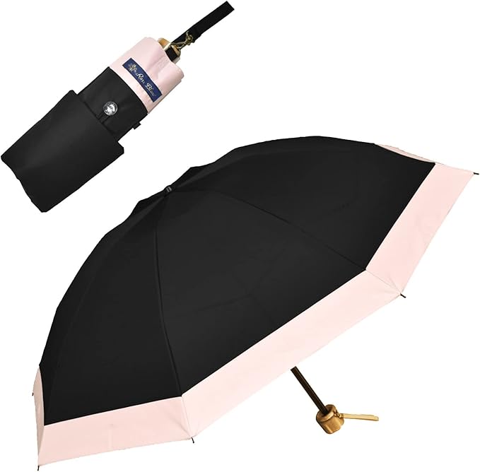 3段折り コンビ ブラック×ピンク