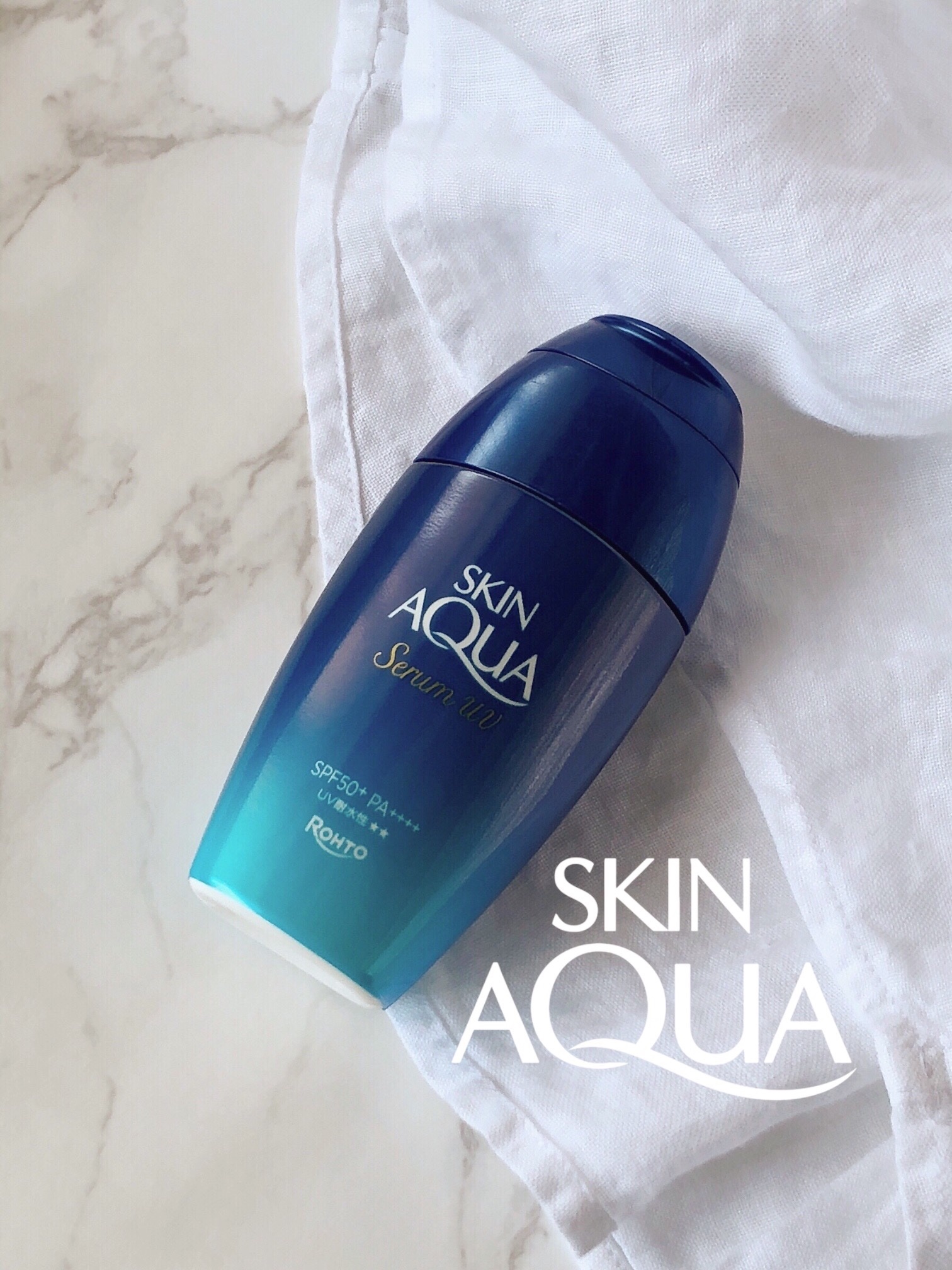 スキンアクア ヒアルロンセラムUV
SPF50+・PA++++ 
UV耐水性★★ 
70g

日焼け止め特有のキシキシ感や白浮き等の
不快感がなくベタつきにくい
みずみずしい使用感が◎
乳液感覚で塗ったことを忘れるくらい⸝⸝⸝

アルコール