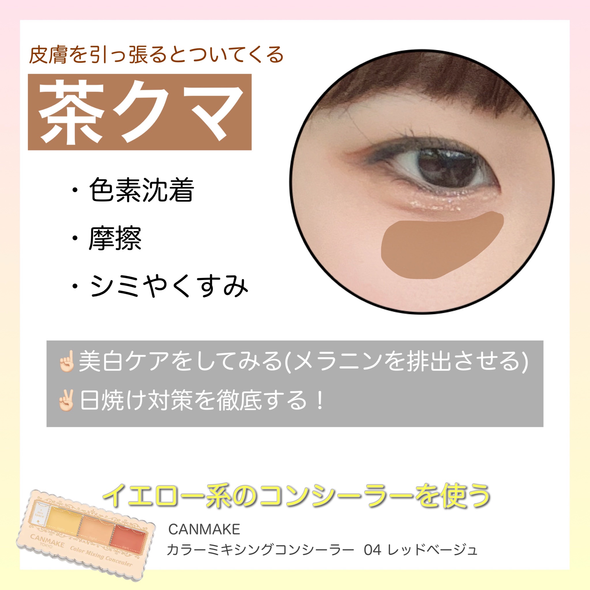カラーミキシングコンシーラー/キャンメイク/パレットコンシーラーを使ったクチコミ（3枚目）
