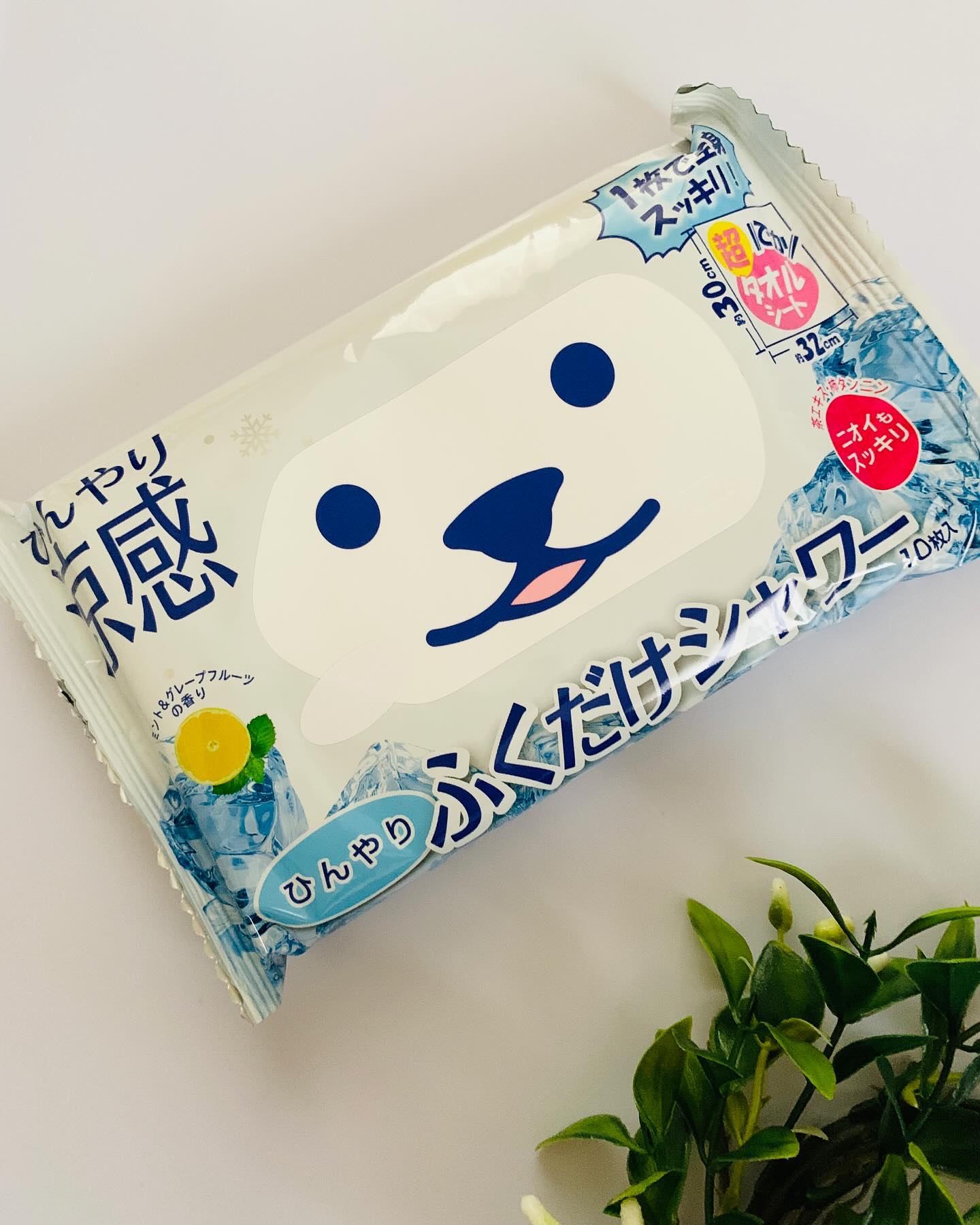 ひんやりふくだけシャワー ミント&グレープフルーツの香り/ときわ商会/ボディシートを使ったクチコミ（1枚目）