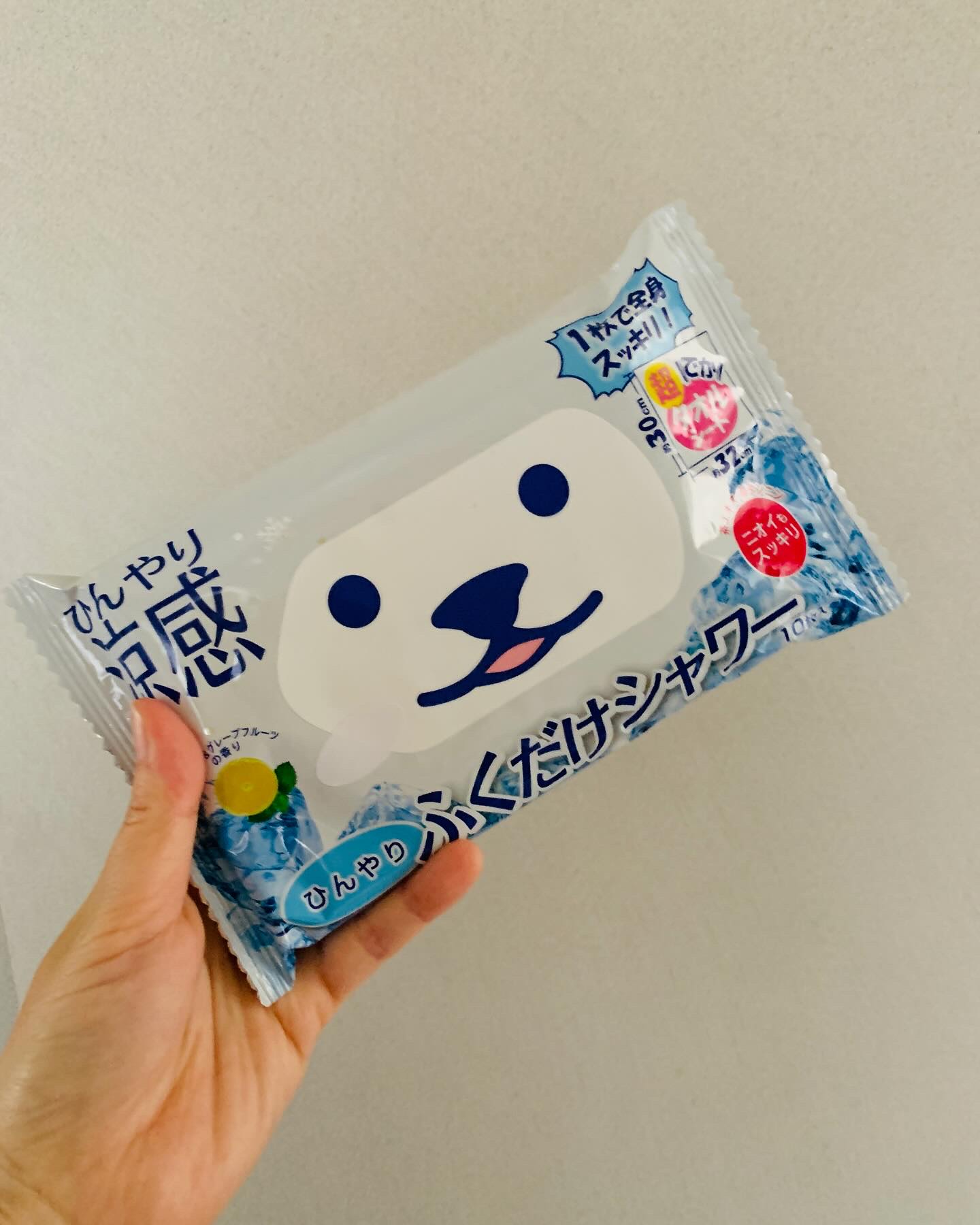 ひんやりふくだけシャワー ミント&グレープフルーツの香り/ときわ商会/ボディシートを使ったクチコミ（3枚目）