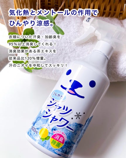 ひんやりシャツシャワー ミント&グレープフルーツの香り/ときわ商会/デオドラント・制汗剤を使ったクチコミ(2枚目)