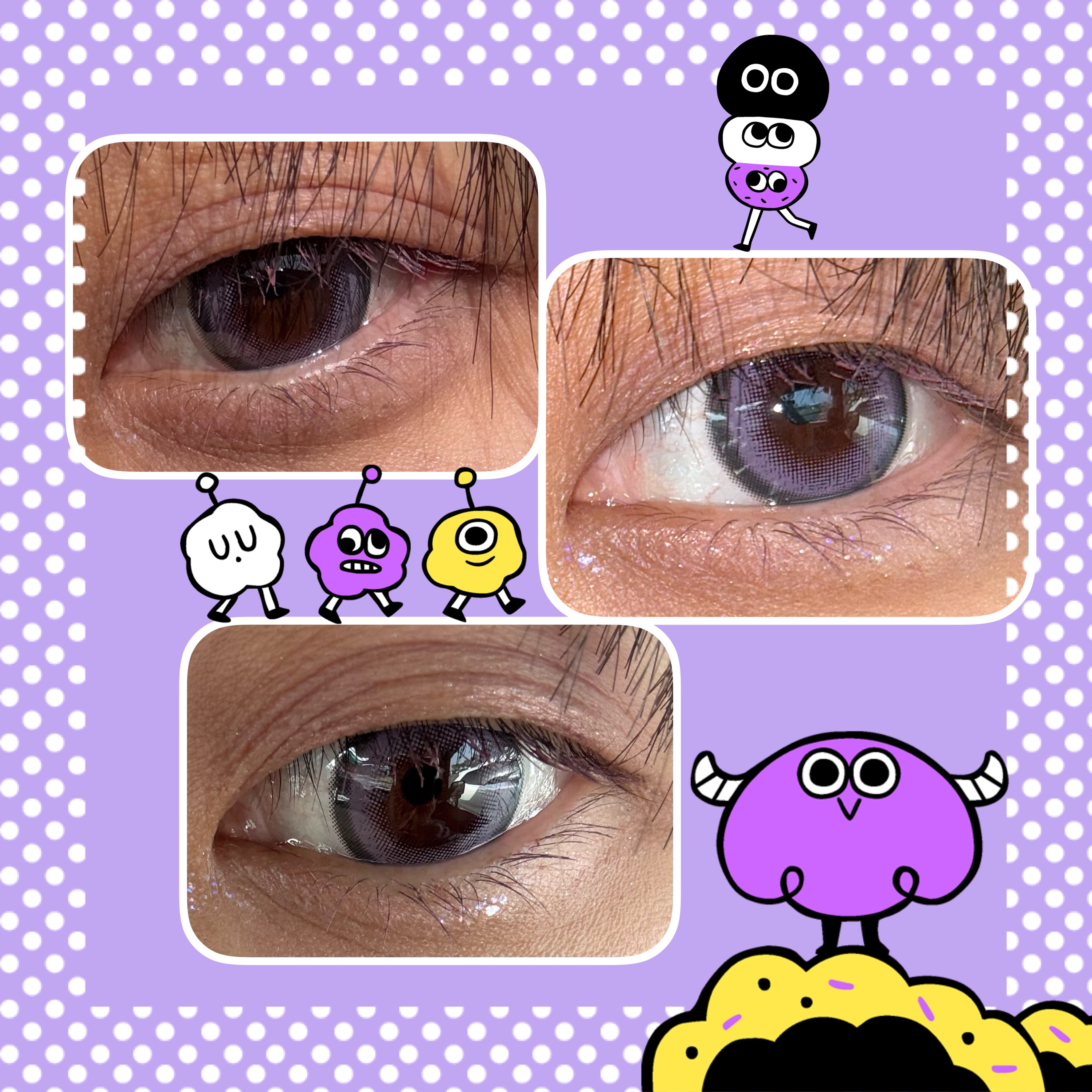 Honey kiss 1day ちゅるんミストパープル/HoneyKiss/ワンデー（１DAY）カラコンを使ったクチコミ（2枚目）