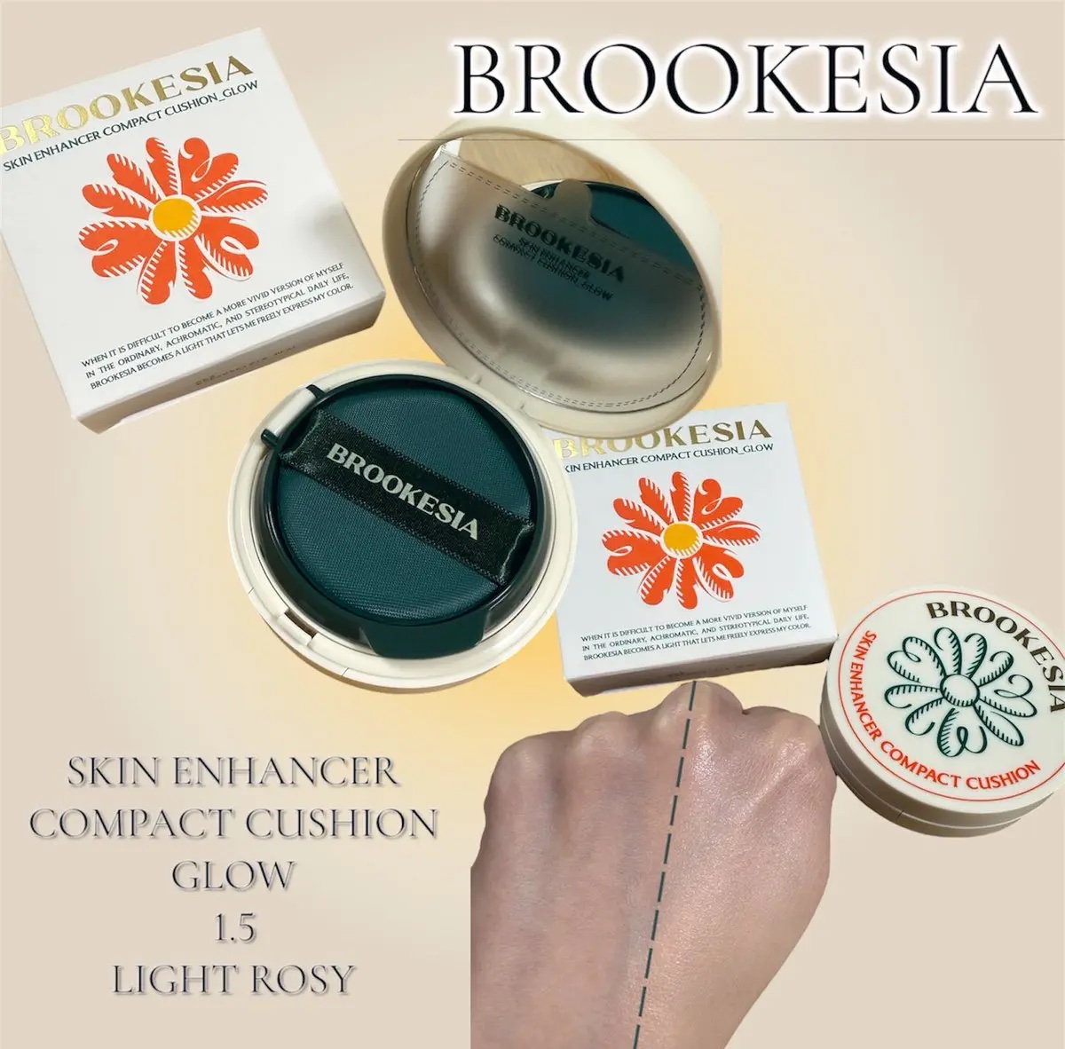 スキンエンハンサー コンパクトクッション（グロー) #1.5 ライトロジー/BROOKESIA/クッションファンデーションを使ったクチコミ（2枚目）