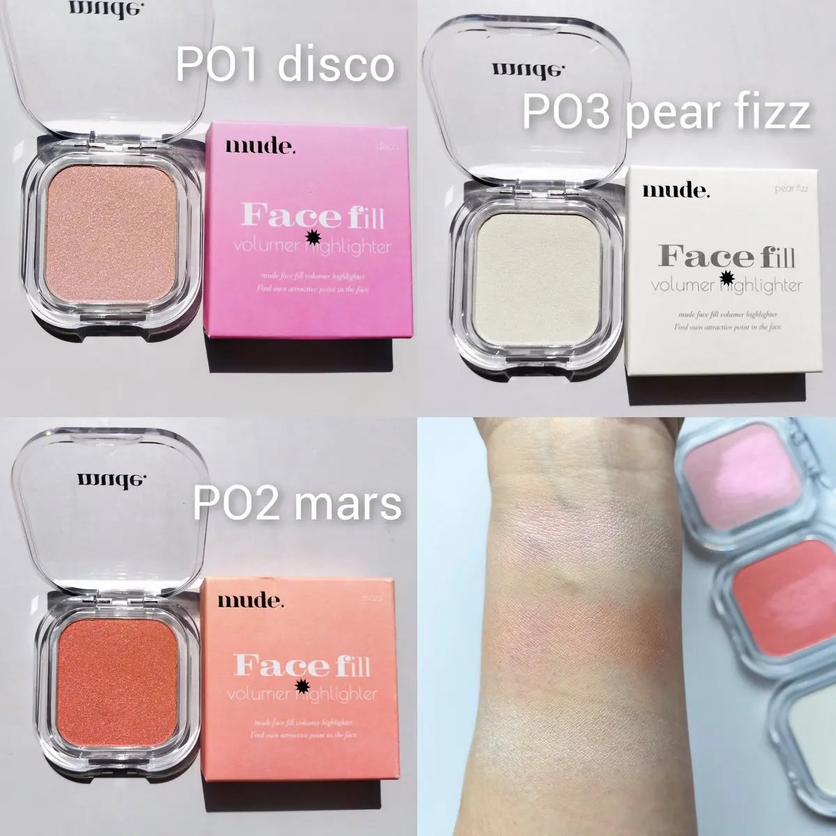 フェイスフィルボリューマーハイライター/mude/パウダーハイライトを使ったクチコミ（2枚目）