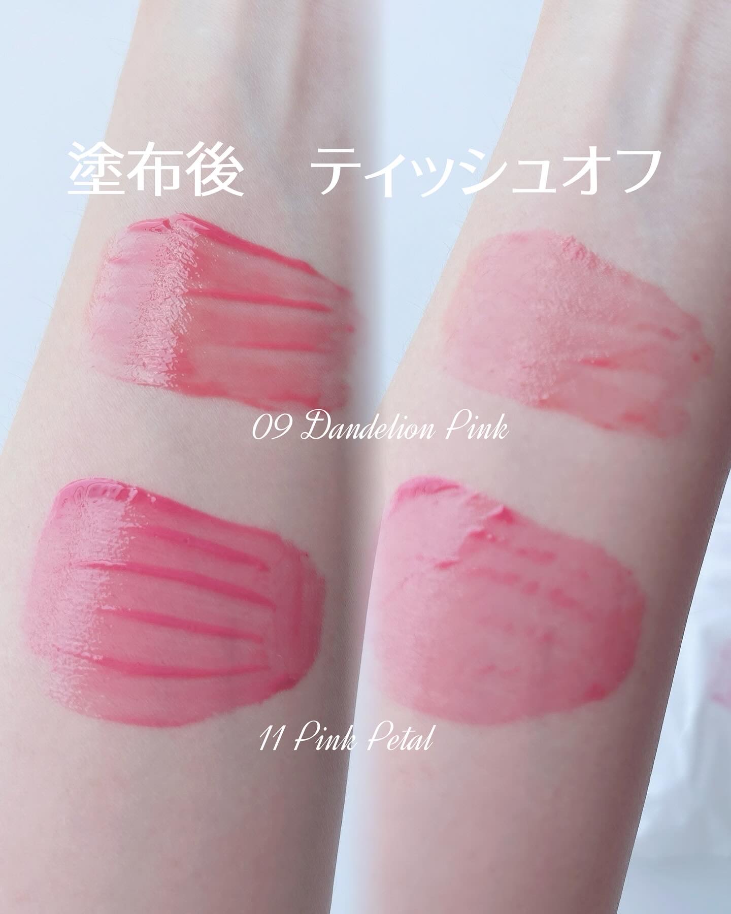 ジューシーデューイグロウティント 11 ピンクペタル/dasique/リップティントを使ったクチコミ（2枚目）