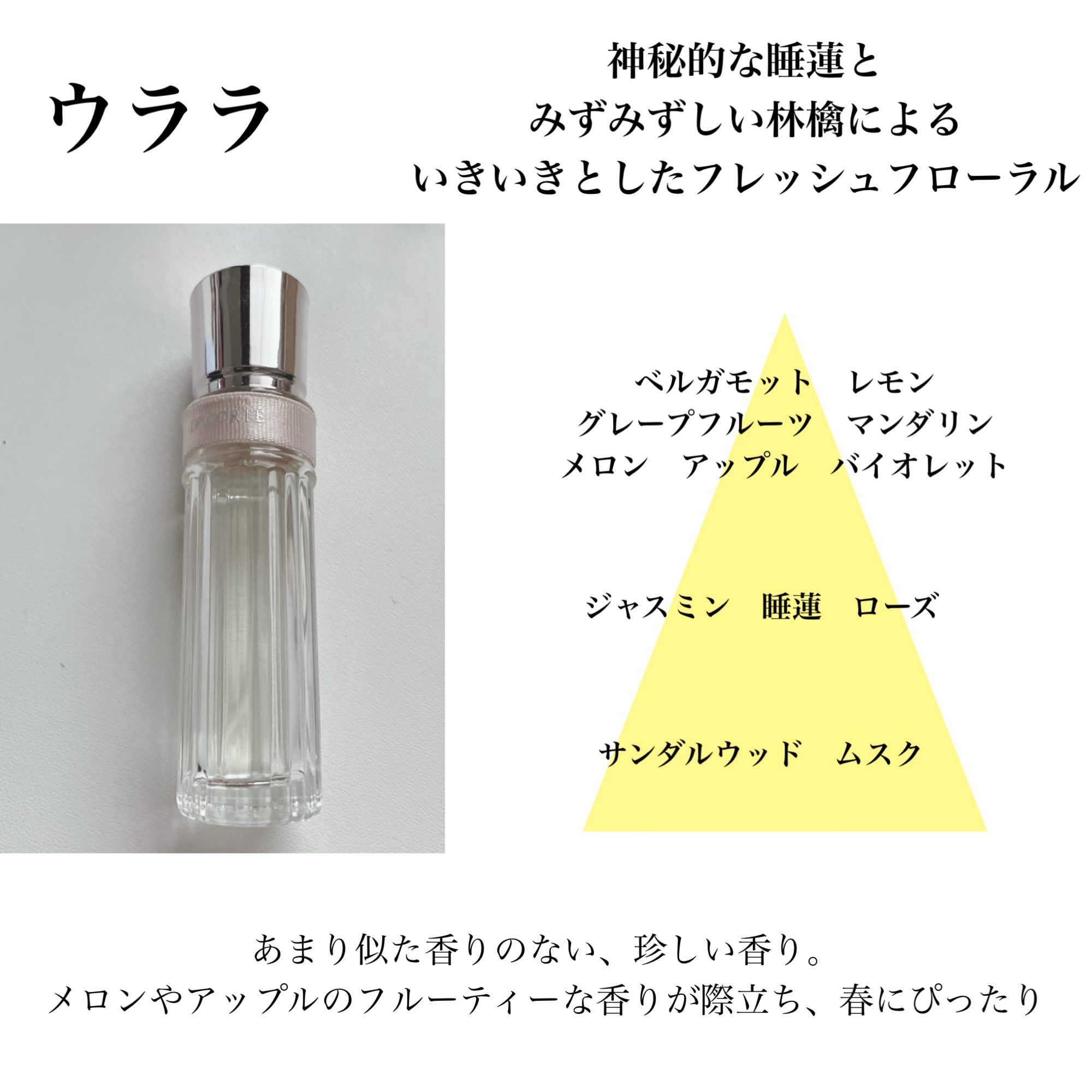 キモノ　ウララ　オードトワレ/DECORTÉ/香水(レディース)を使ったクチコミ（3枚目）