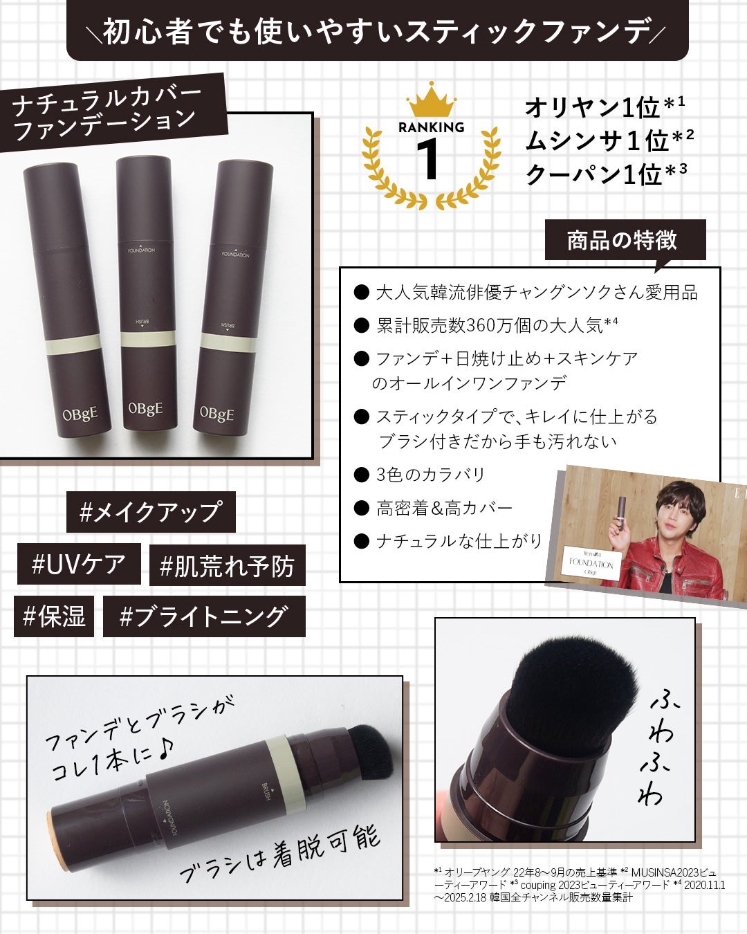 オブジェ ナチュラルカバーファンデーション SPF50+ PA++++/オブジェ/その他ファンデーションを使ったクチコミ(4枚目)