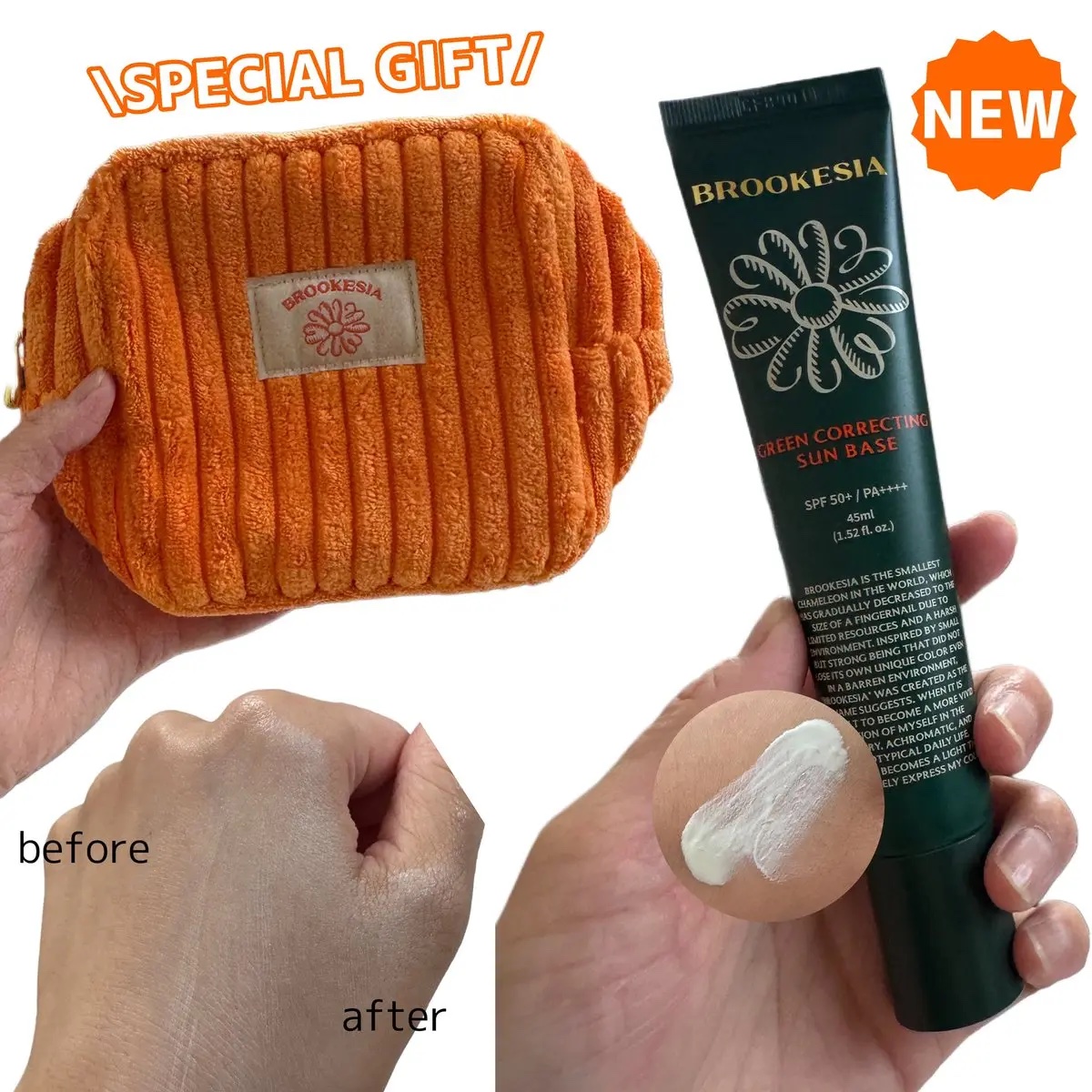 グリーンコレックティングサンベース/BROOKESIA/日焼け止めクリームを使ったクチコミ（2枚目）