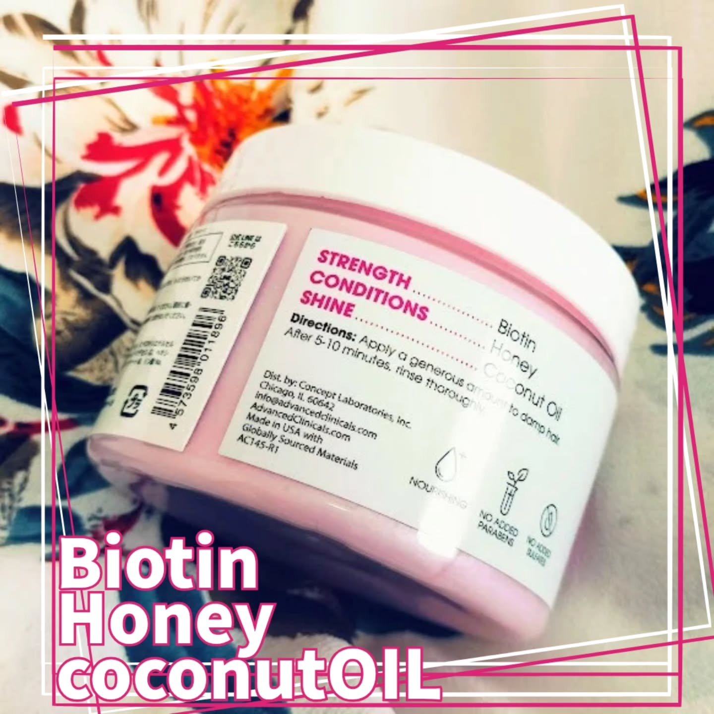 ADVANCED CLINICALS BIOTIN anti-breakage hair maskのクチコミ「アドバンスドクリニカルズ様からいただきました。

STRENGTHEINIG HAIR MAS.....」（2枚目）