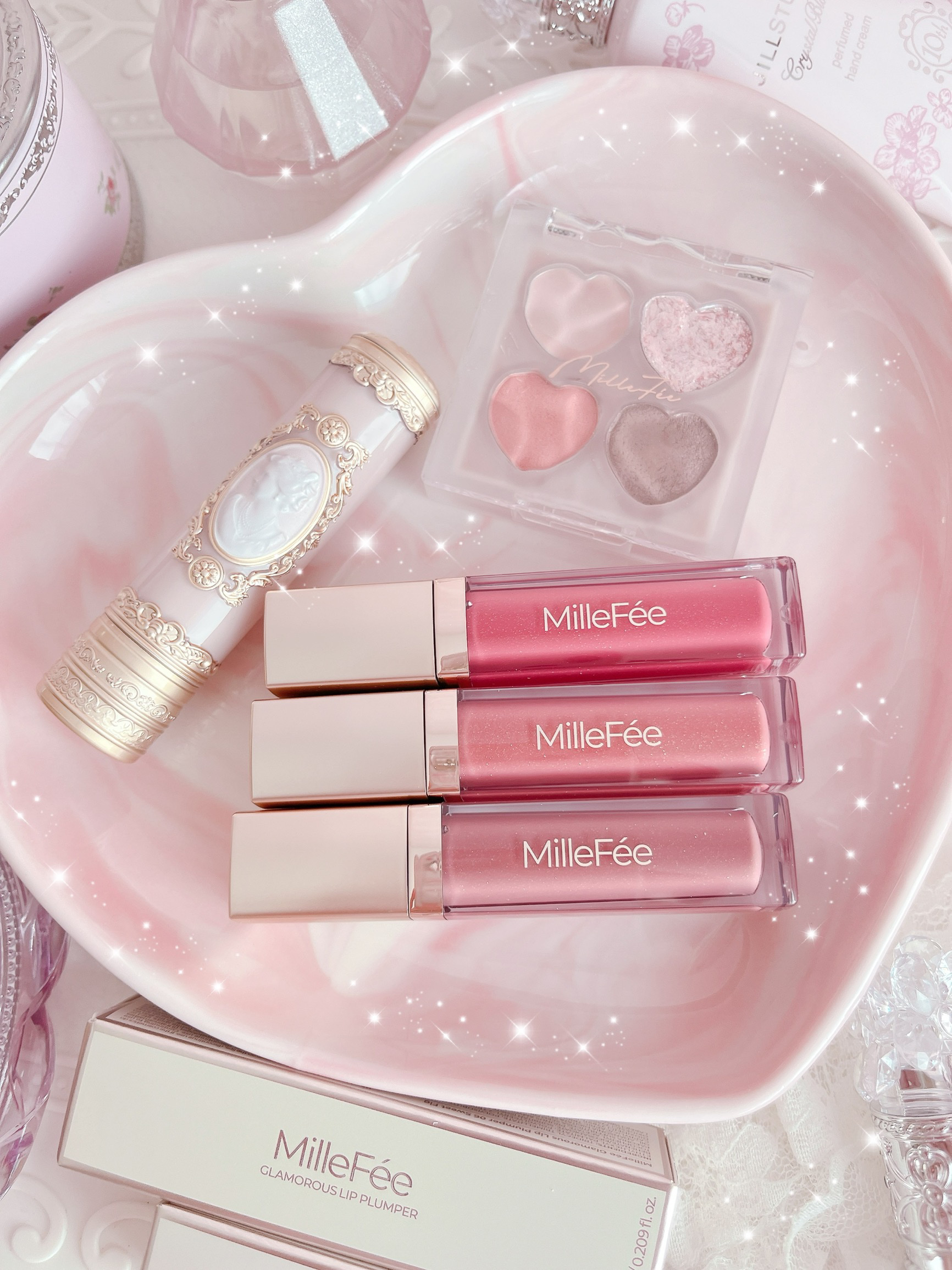 グラマラスリッププランパー 08 ミルクティーローズ/MilleFée/リッププランパーを使ったクチコミ（3枚目）